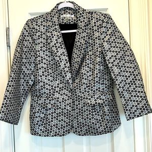 Peter Nygard Special Occasion Metallic Circle Design Lined Blazer sz.8